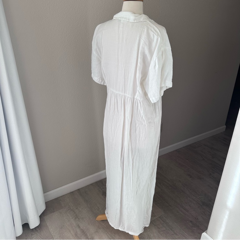 Vintage Kiko Clothing 100% Linen Button Down Maxi Dress - Picture 5 of 8